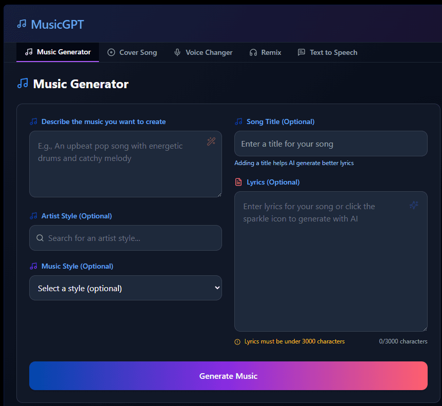 AI Music Generator Preview